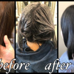 ネイビーアッシュをブリーチなしで再現！なつみさんの髪色@名古屋